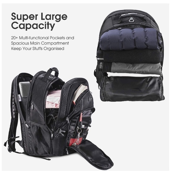 Extra Large Travel Backpack with USB Charging - Picture 2 of 11